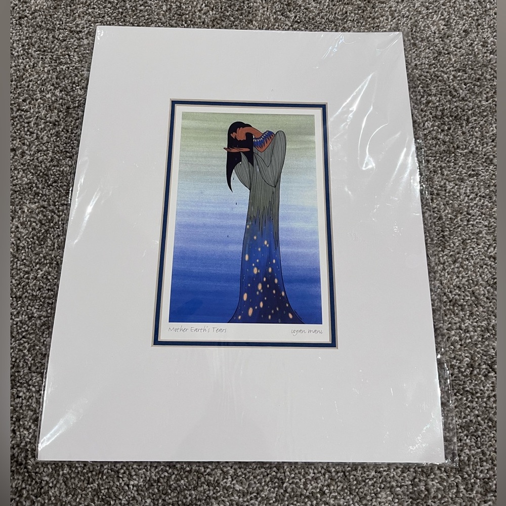 Vintage Mother Earth’s Tears Unframed Matted Art Print by Ioyan Mani Maxine Noel